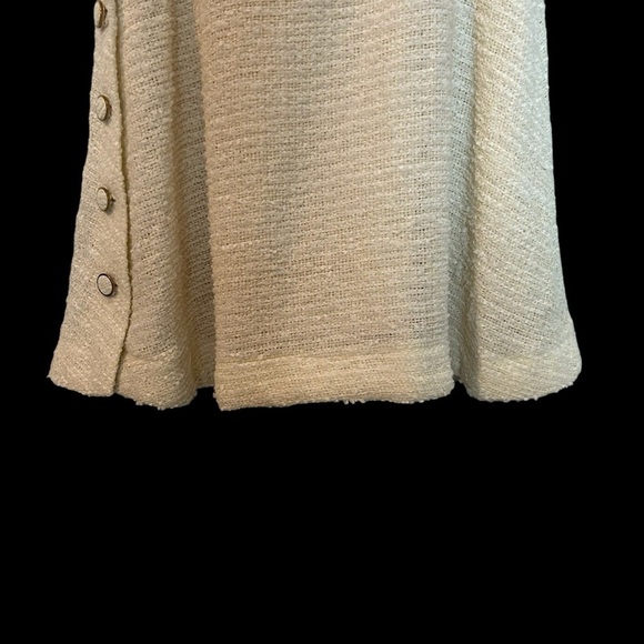 Zara NWT Off White Boucle’ Sleeveless Fully Lined Fit & Flare Mini Dress Sz. XS - Picture 8 of 16